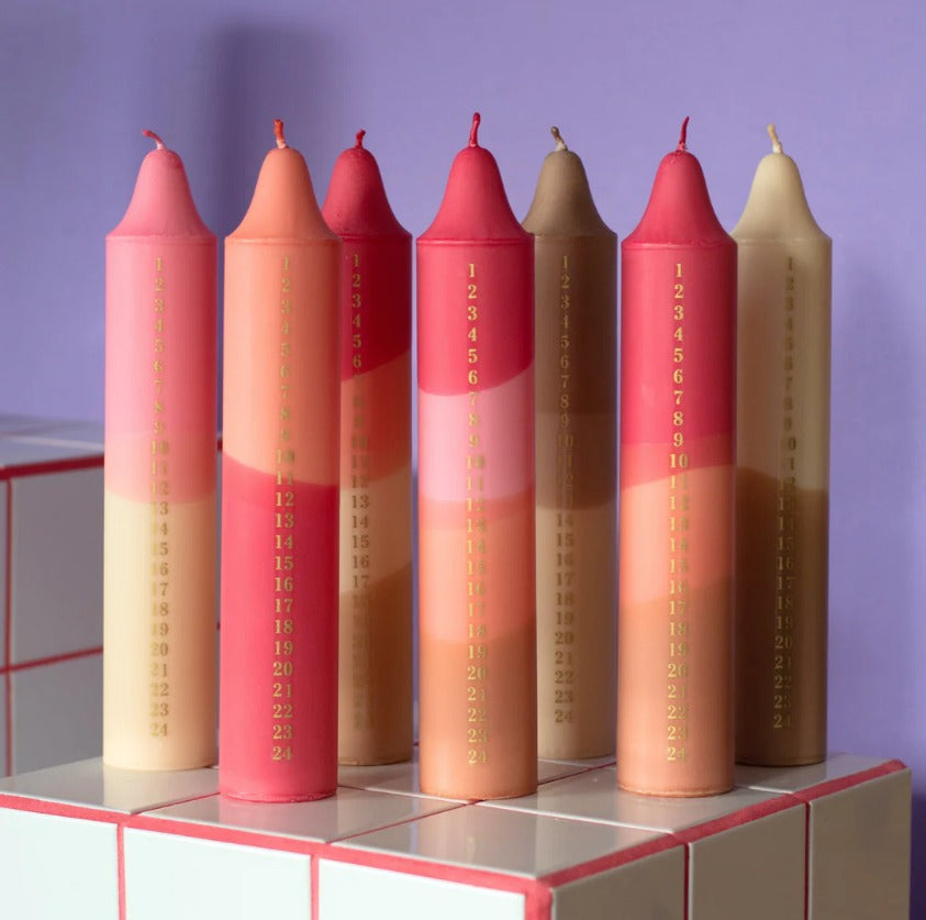 Nordtrice - Dagatalskerti Red/Pink/Orange/Brown