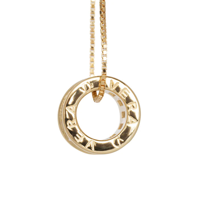Vera Design - Infinity Tunnel Tiny hálsmen Gyllt með glærum steinum