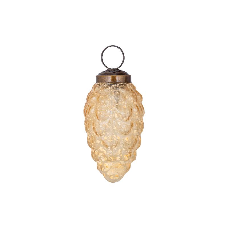 PTMD - Gold Glass Frosted Pinecone