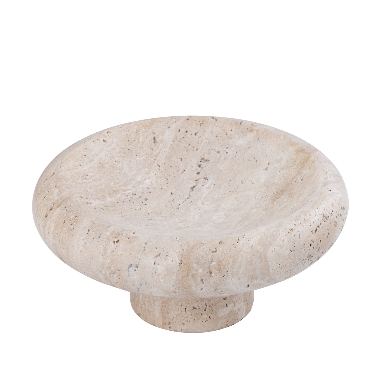 PTMD-Lamara Natural Travertine Bowl Á Fæti