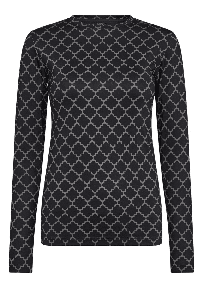 Hype The Detail - Síðerma bolur Print Black/grey