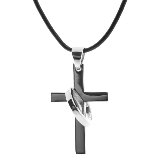 Vera Design - Eternity Cross hálsmen Leður